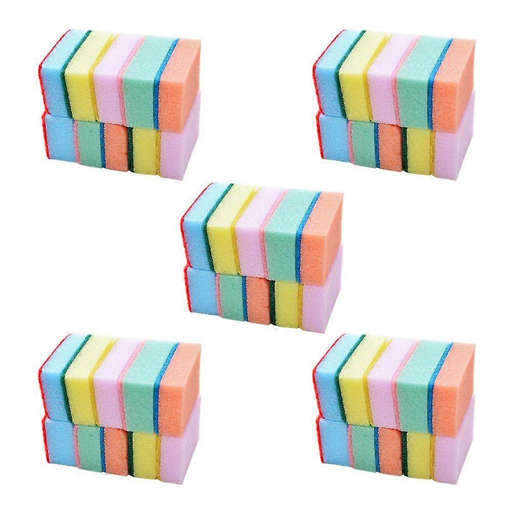 50 Pcs Multifunctional Kitchen Scrub Sponge Practical Sponge Block(Random Color)