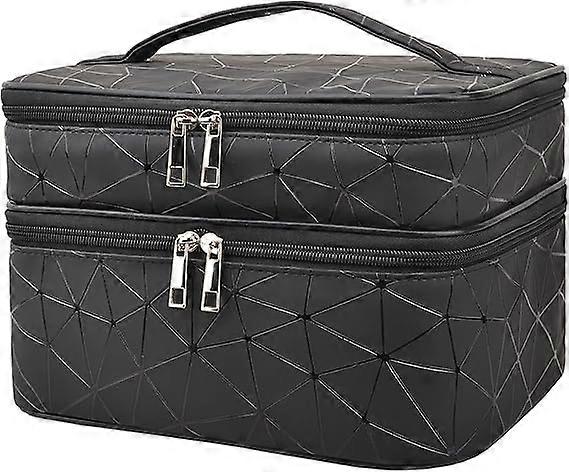 Makeup Bag Double Layer Makeup Bag with Brush Bag and Divider