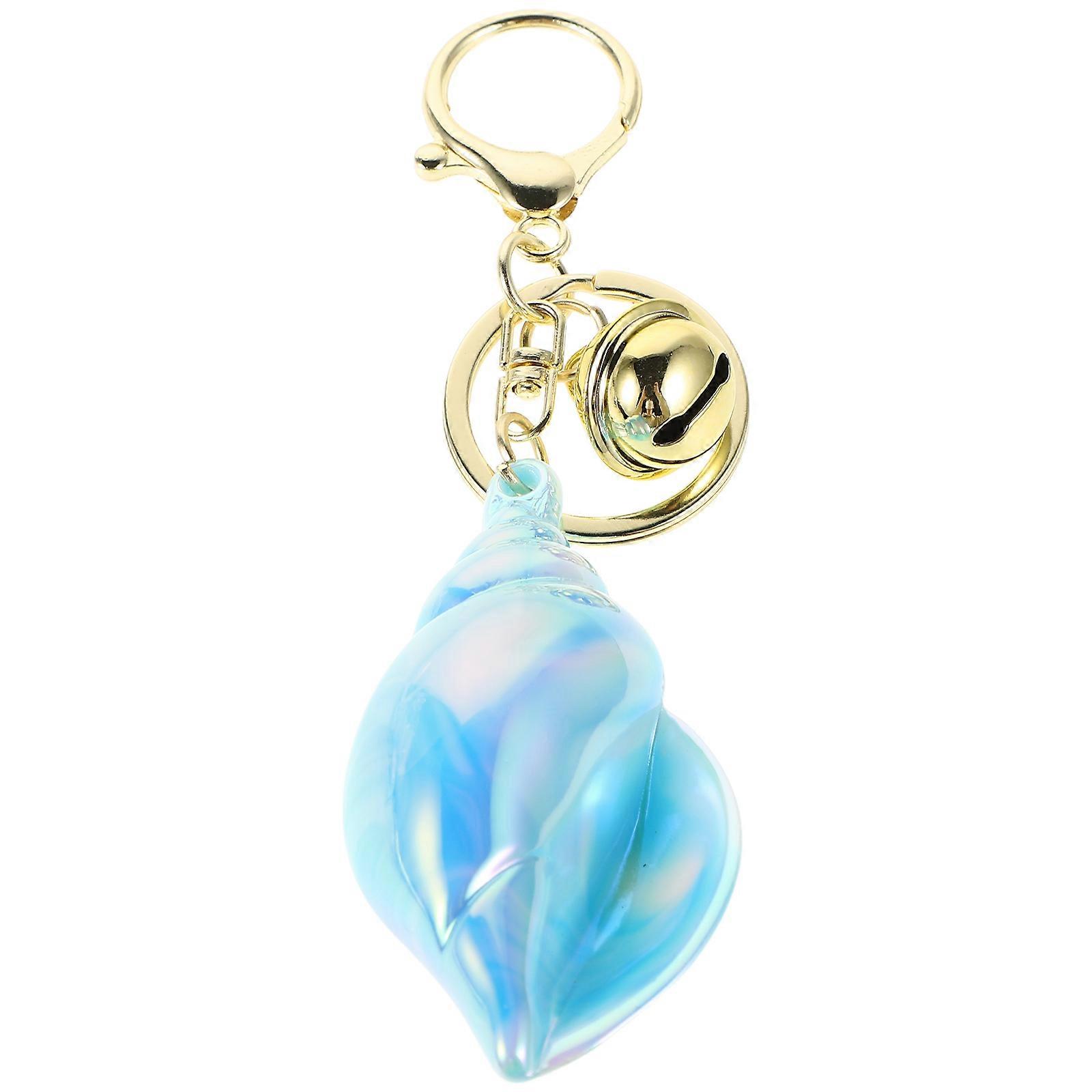 Elegant Keychain Creative Imitation Conch Keyring Sky-Blue Color Daily Use 1Pcs