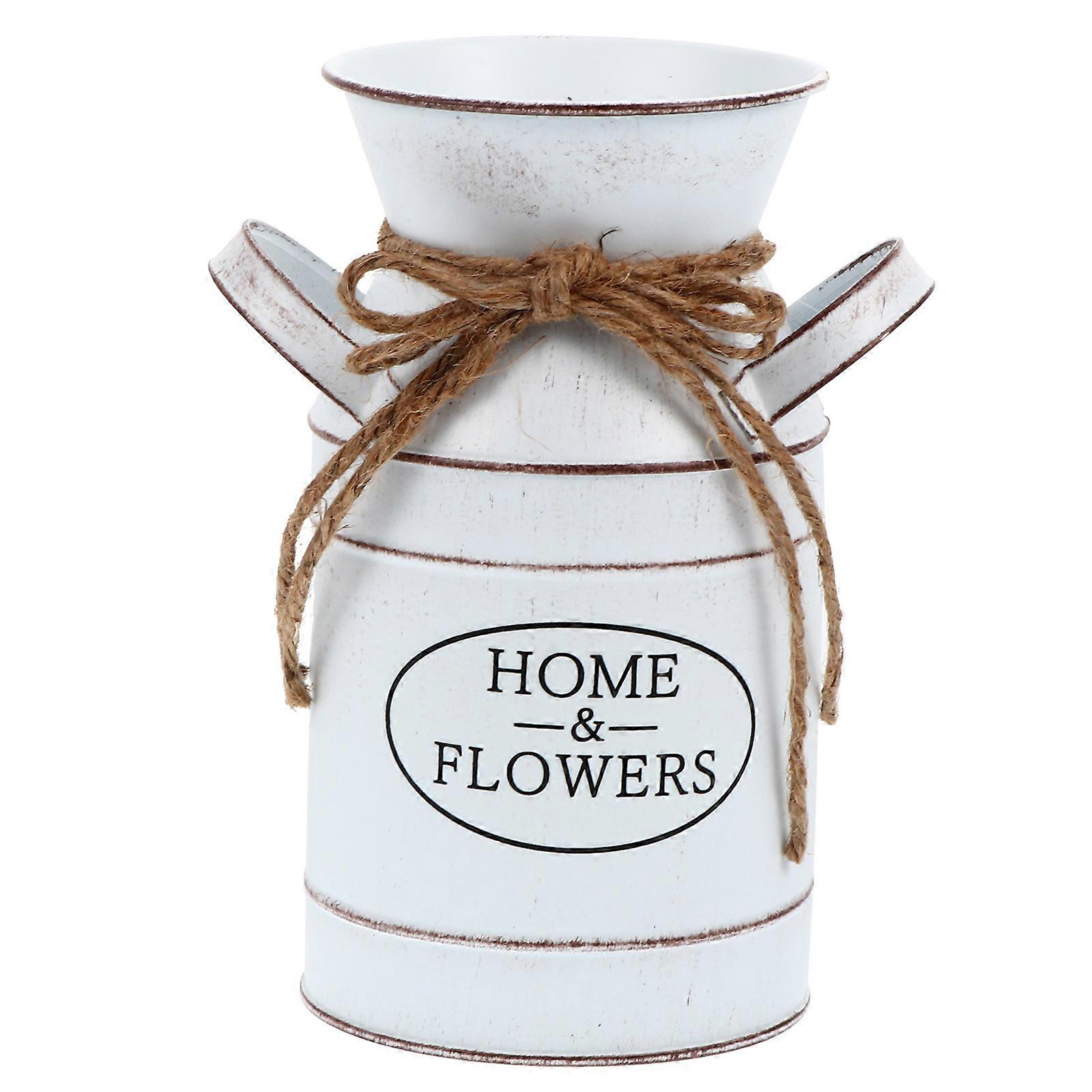 Decorative Bucket Floral Vase Storage Container 19x10.5x10cm Classic Retro Design Home Decoration Flower Arrangement 1Set