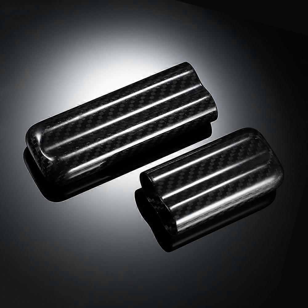 Black Carbon Fiber 2-Cigar Case Lightweight Cigar Storage Tube Holder Travel Cigar Humidor for up to 57 Ring Gauge Cigars