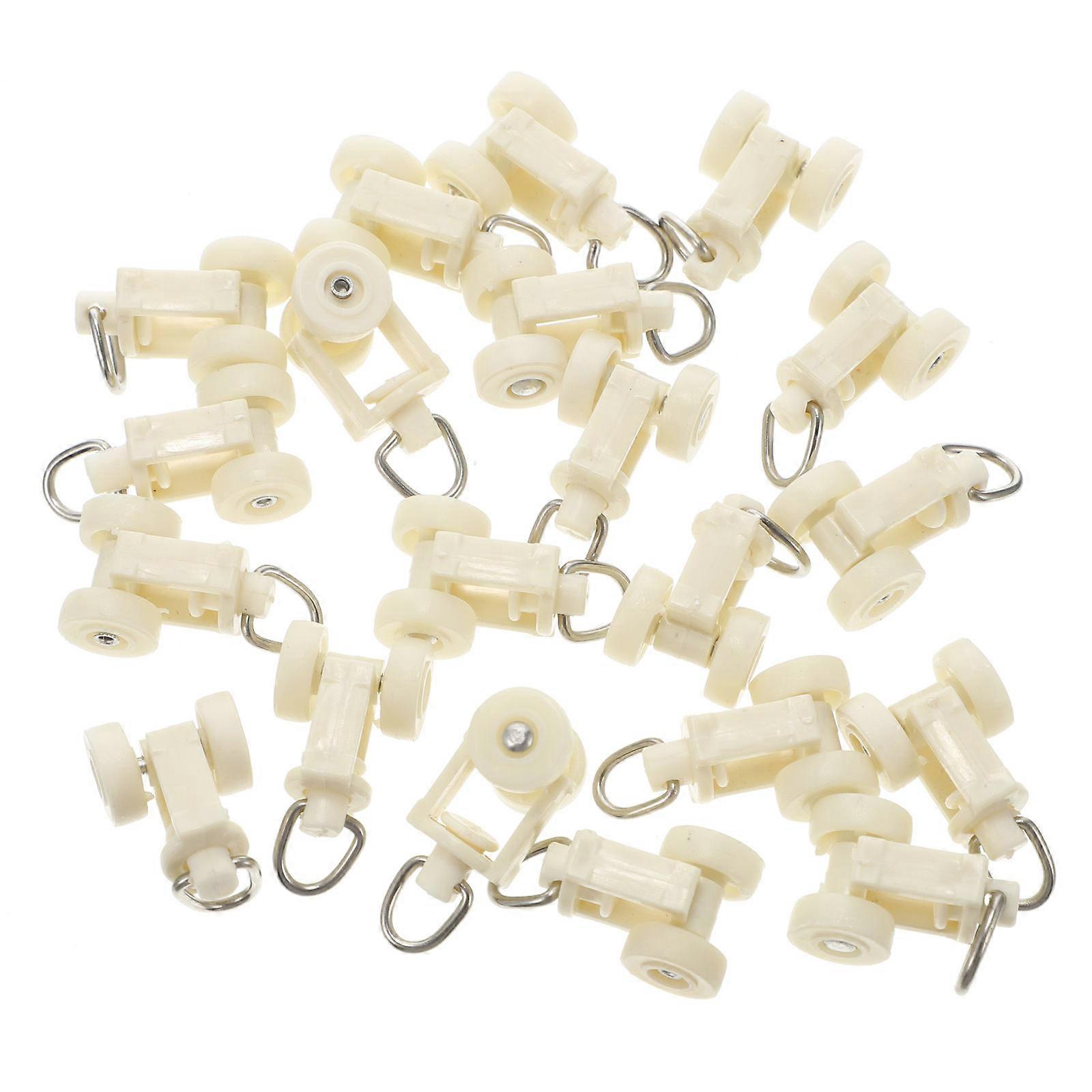 Curtain Runners Wheel Durable Use for Bedrooms Beige 2x15cm 20Pcs