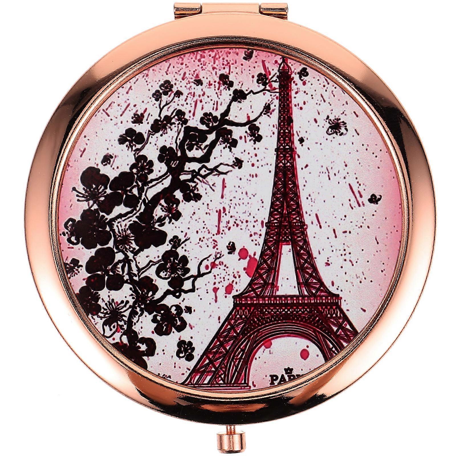 Mini Makeup Mirror Compact Mirror Portable Double-Sided Reflection 7x7cm 1Set