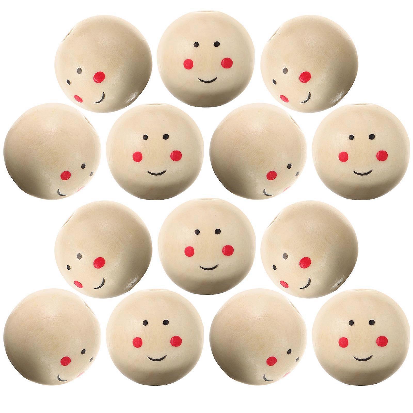 It looks like you're referring to a product listing for **wooden doll head beads** — specifically, 20 pieces of smiling face doll head beads made