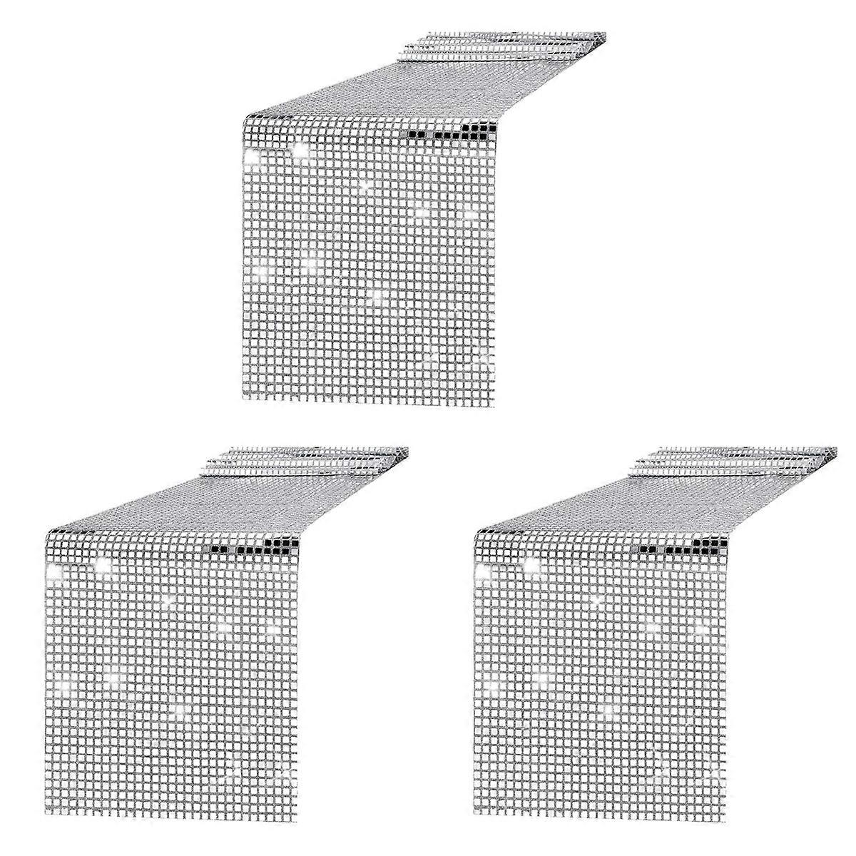 Disco Party Table Runner Mirror Silver for Disco Dance Party Wedding