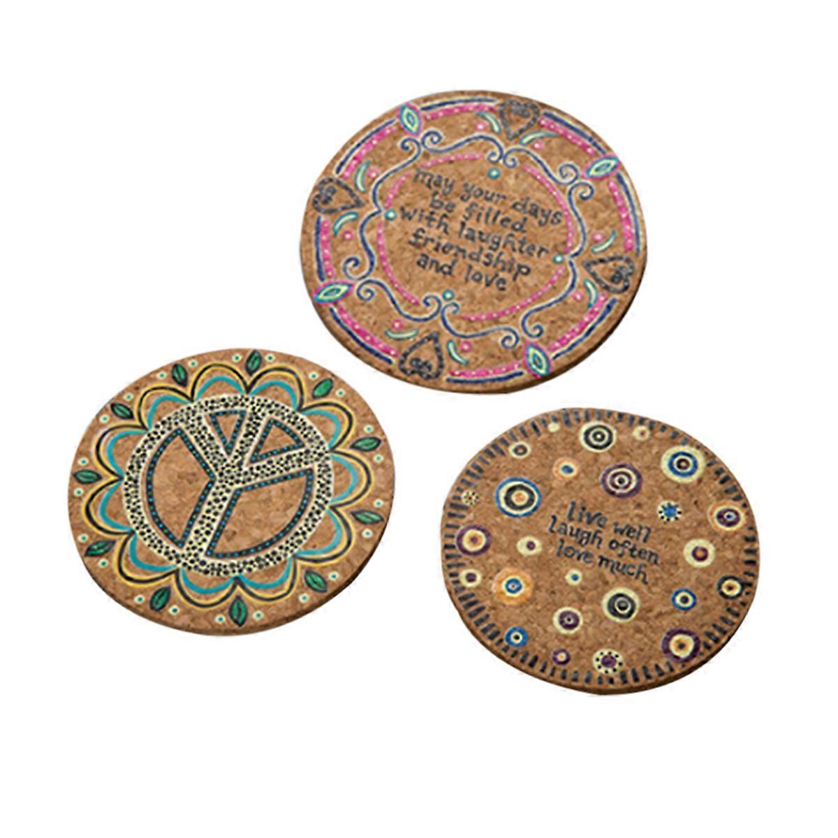 Coffee Table Coasters Round Natural Cork Coasters Heat Resistant Tabletop Protection Drink Coasters Multi 10x10x0.4cm Moisture Absorption 1 Pc