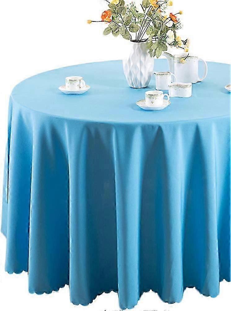Blue round tablecloth, kitchen round tablecloth, 160cm