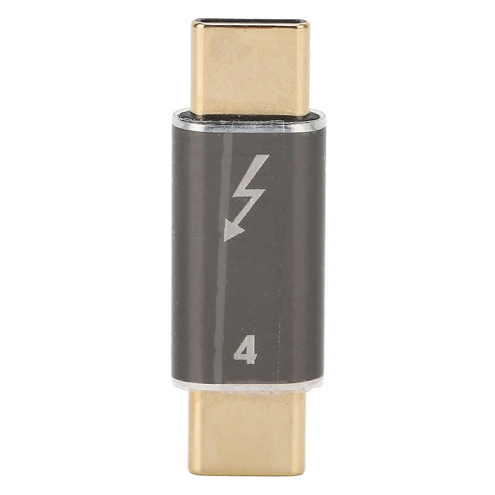 Type C Male to Male Adapter Plug and Play 40Gbps 100W Support Data Sync Charging Converter for Thunderbolt 4