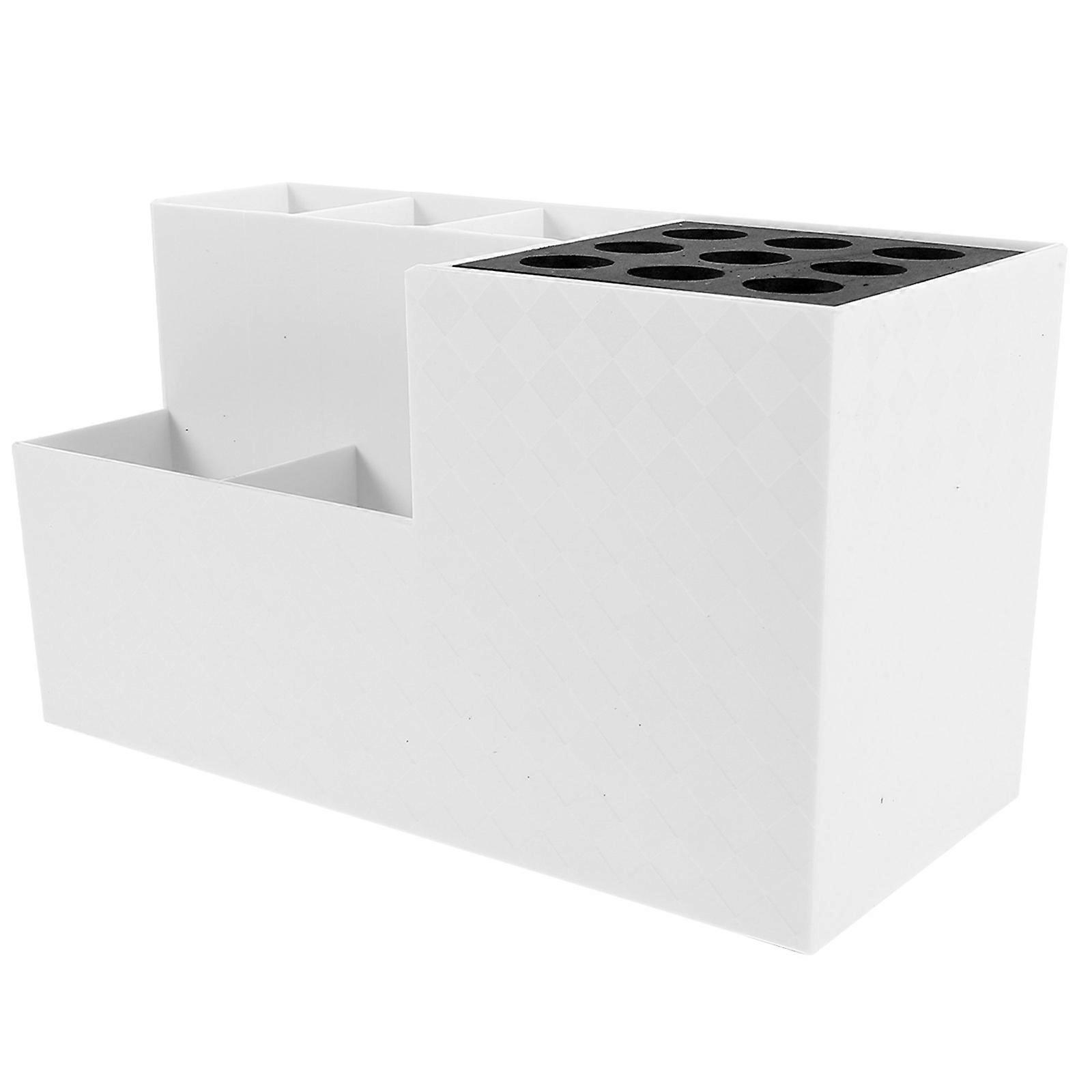 Stylist Tool Holder Hair Tools Organizer Rectangular Shape Multi-Compartment Storage For Barbershop ABS Material 1Set