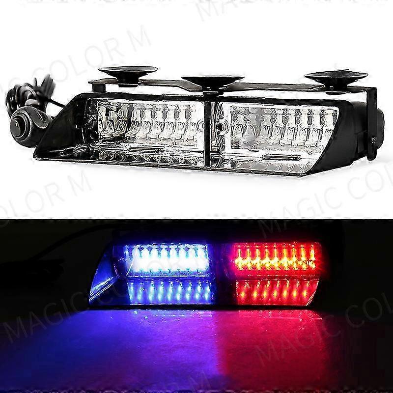 16 LED Signal stroboscopique d’urgence Pare-brise Feux d’avertissement Rouge Bleu Jaune Ambre Blanc Vert pour véhicules