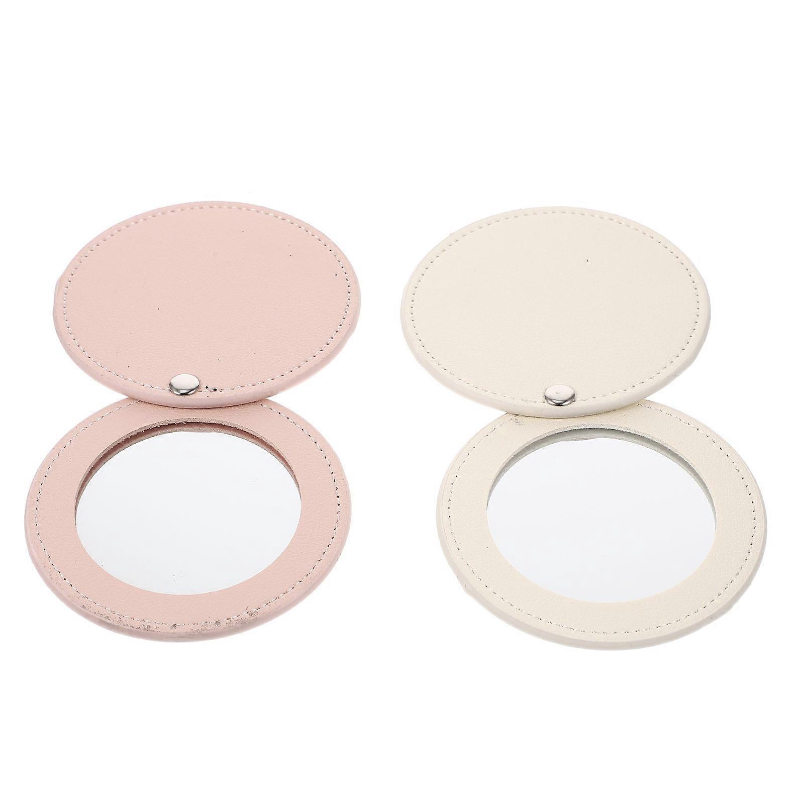 Portable Compact Makeup Mirror Set – 2pcs Travel Friendly Mirrors for Handbags and On the Go Touch Ups