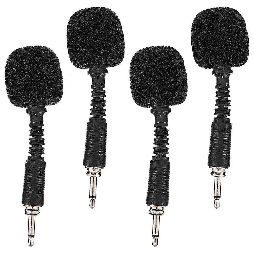 Small Microphone for Home Use Black Plastic and Copper 4 Pieces 2-pole Threaded