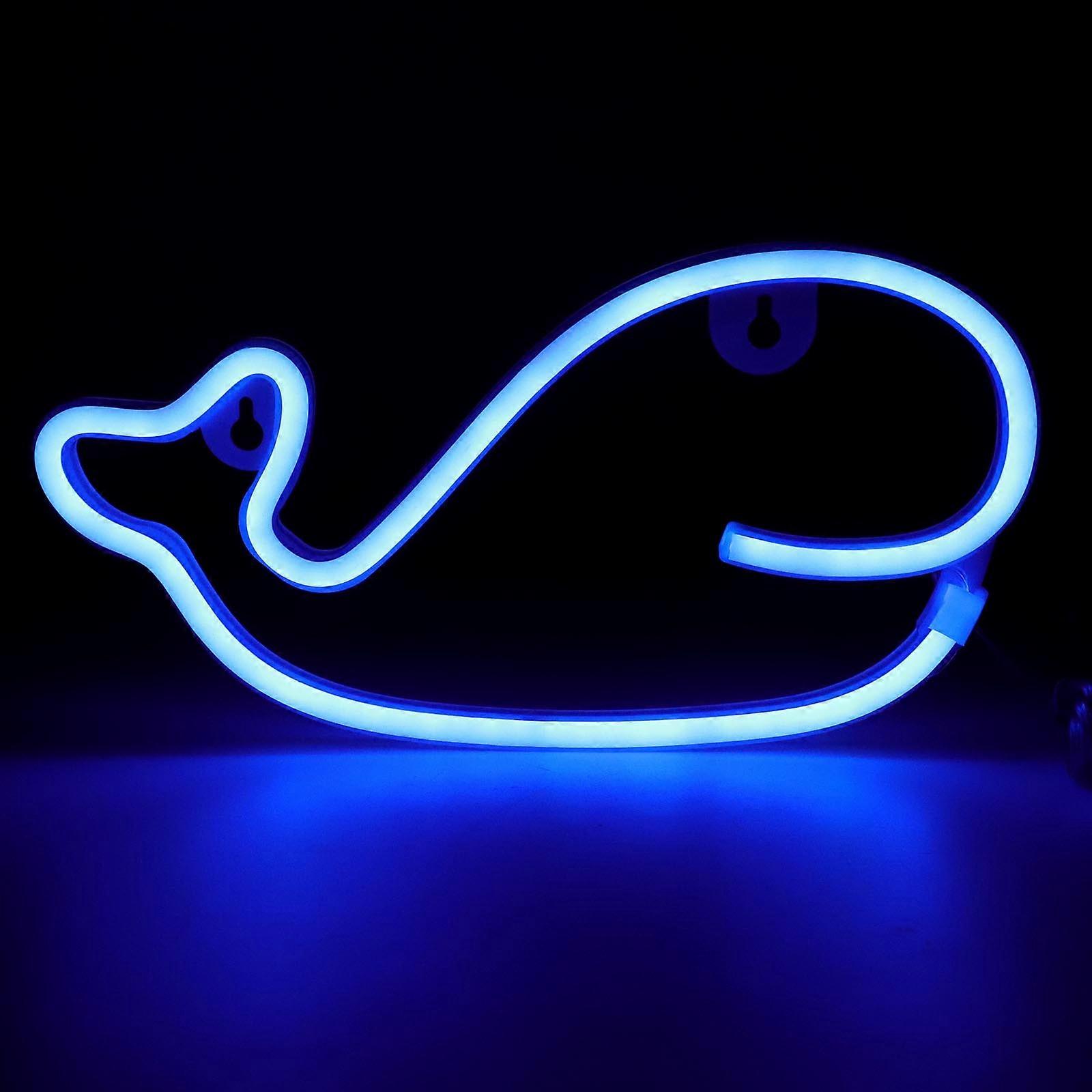 1 Pc LED Whale Shape Lamp Plastic Neon Light Creative Hanging Decor