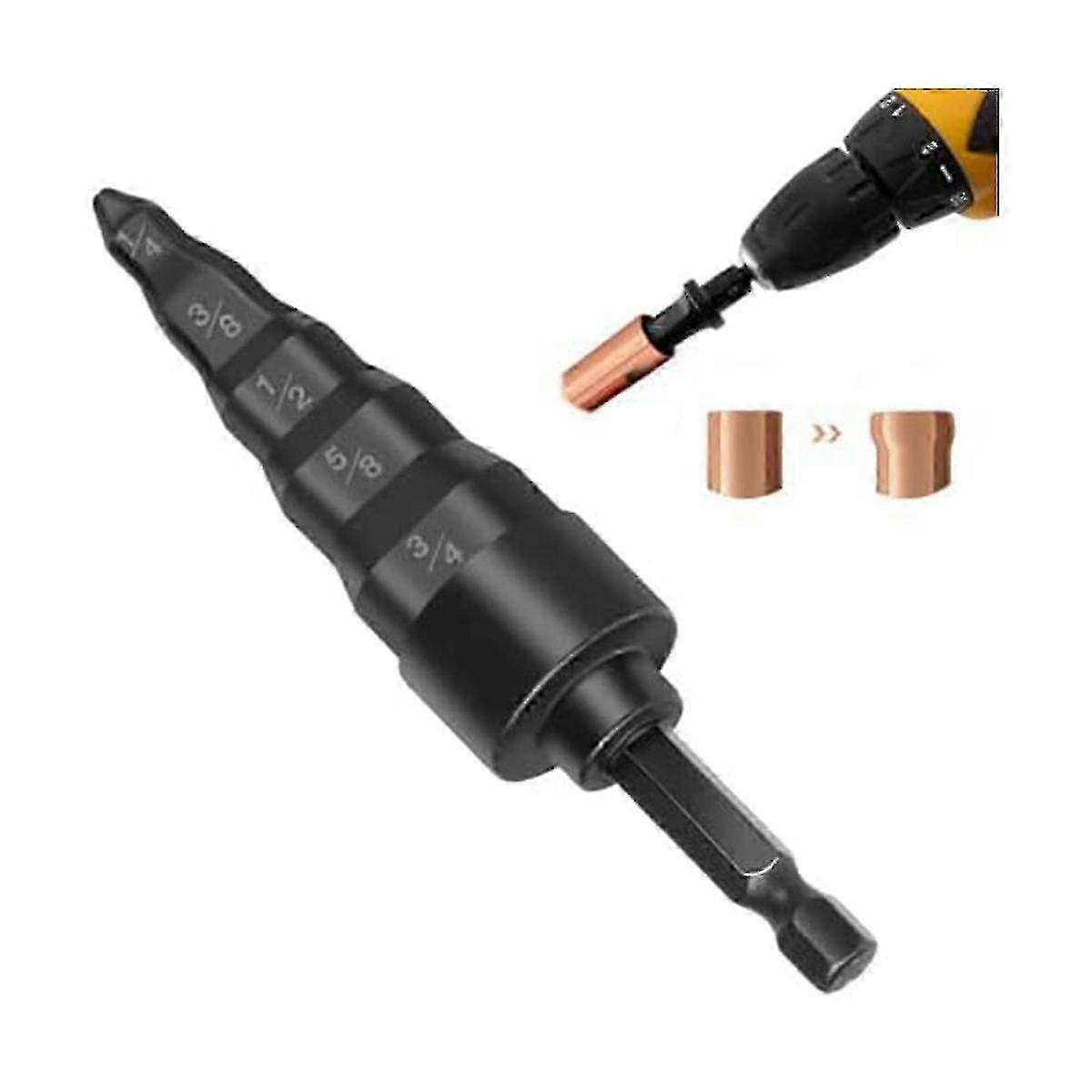 HVAC Repair Tool, Air Conditioner Copper Pipe Expander and Swaging Drill Bit Set, 5 in 1 Tube Expander
