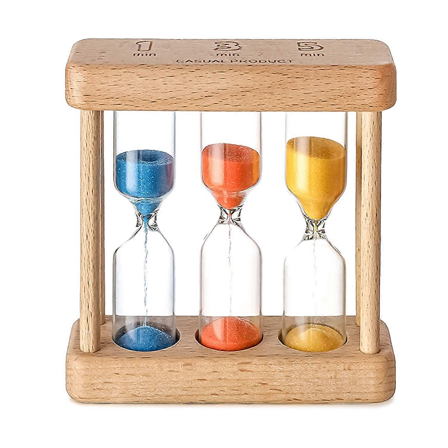 Hourglass for  and Adults  3 in 1 Timer with Colourful Sand, 1, 3, 5 Minute