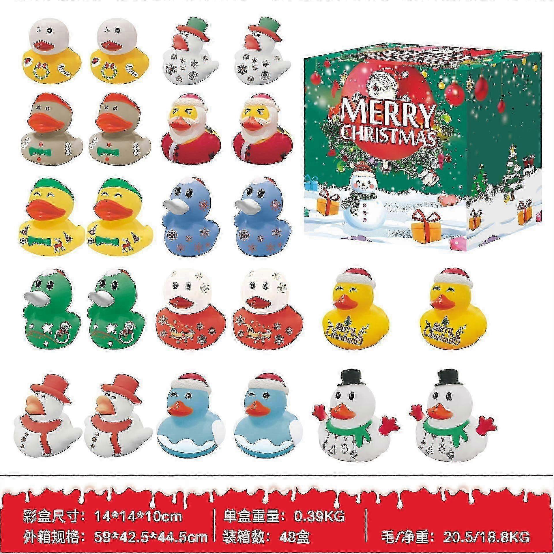 Christmas Vinyl Duck Blind Box Little Yellow Duck Christmas Advent Calendar Box Countdown Blind Box Toy Suit