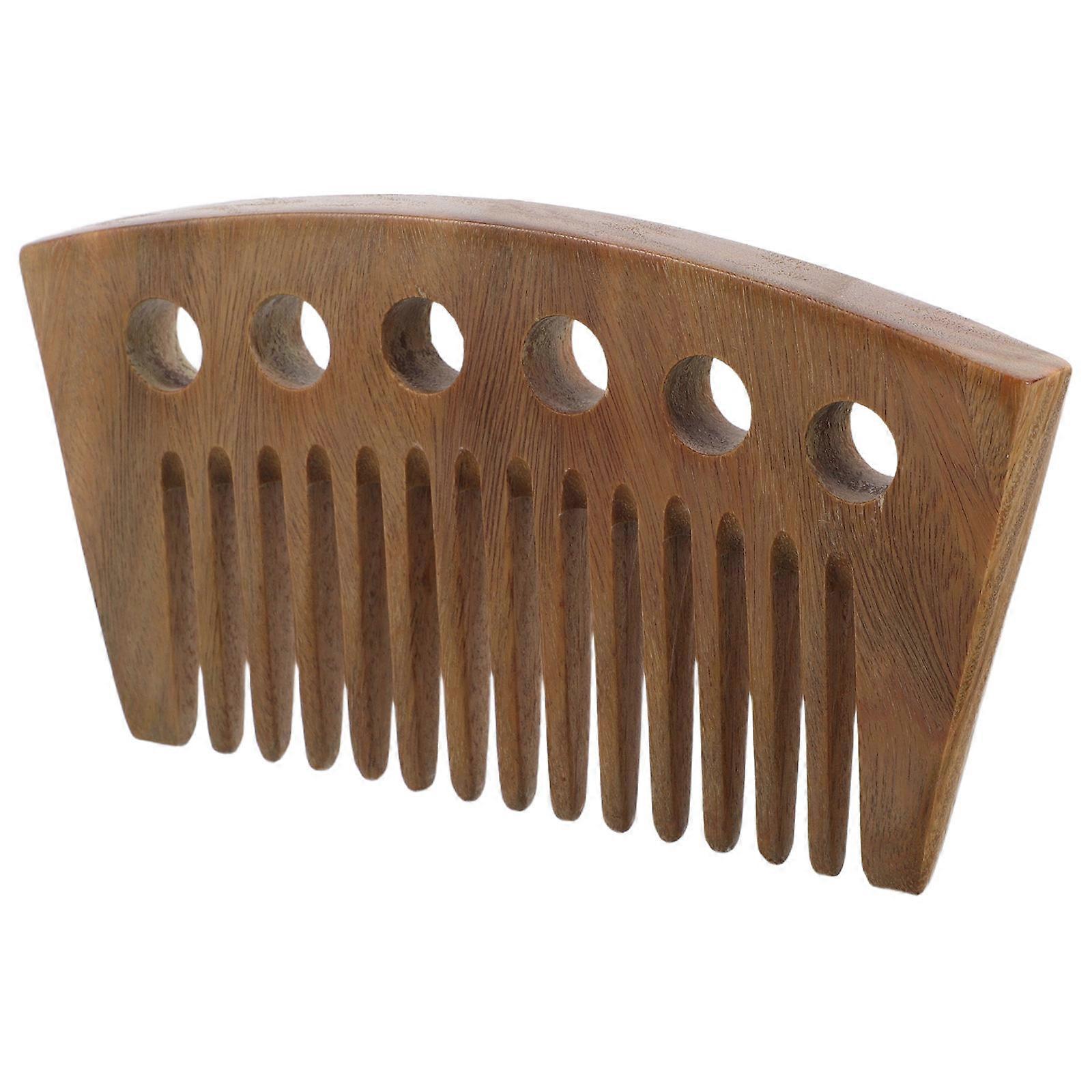 Natural Sandalwood Wide Tooth Comb for Thick Curly Hair – Static Free Detangling Brush for Men and Women, Durable Wooden Design with Soothing Aroma
