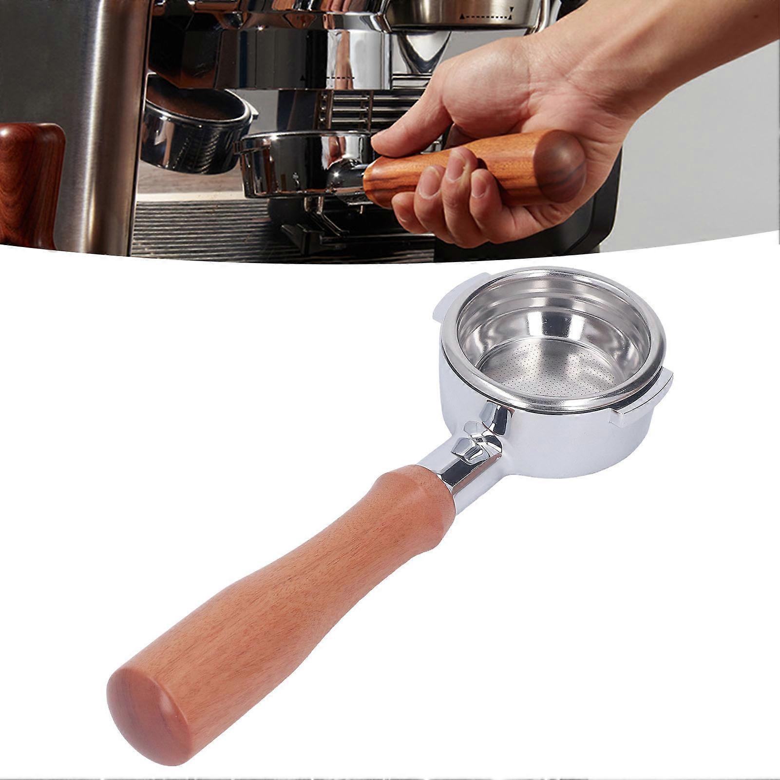 58mm Coffee Portafilter Aluminum Alloy 2 Ears Bottomless Portafilter Handle with Single Layer Filter Screen