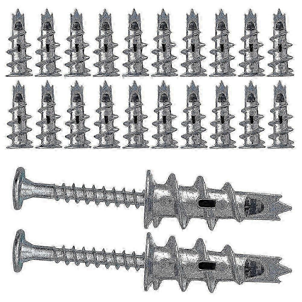 40 Pcs Metal Self Drive Anchor Plasterboard Dowels with Screws 4.5 x 35mm for Single and Double Layer