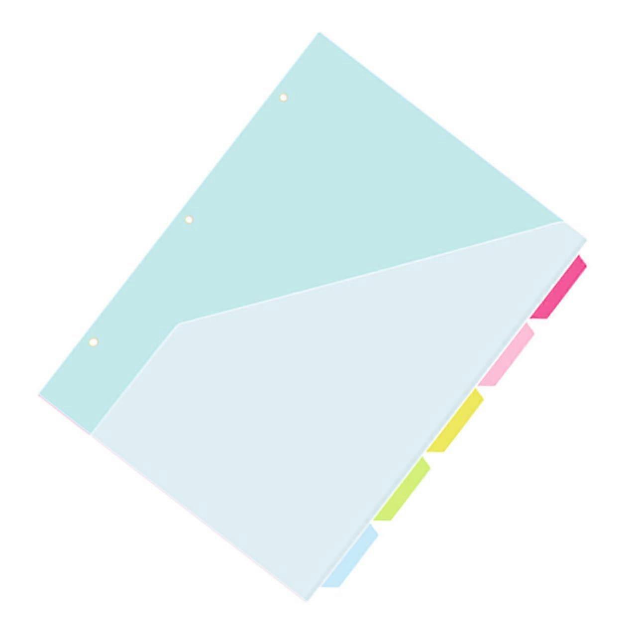 5Pack Pastel Plastic Folder Dividers with Tabs, Pockets, and PP Material