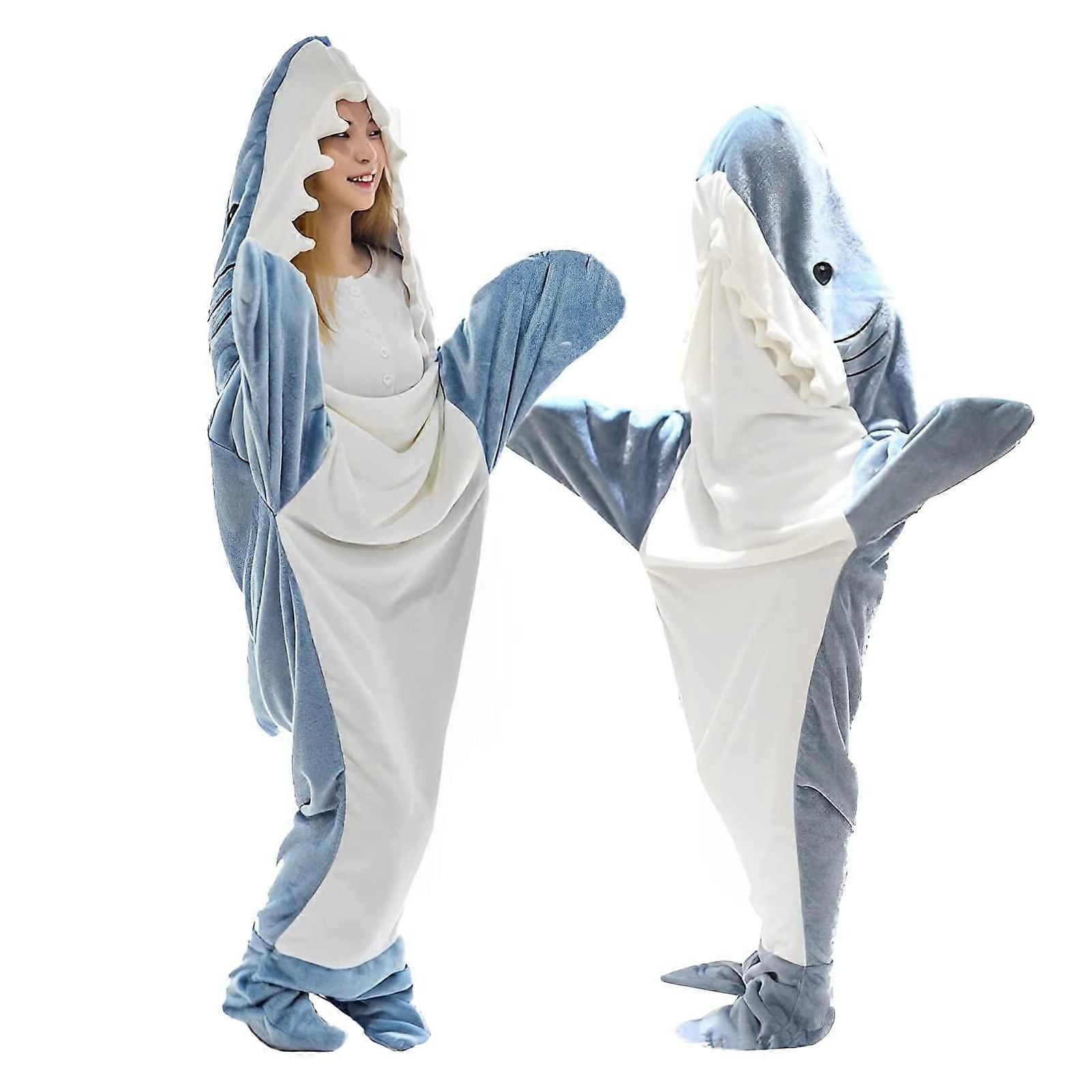 Shark Tail Sleeping Bag Snuggle Quilt for Adults Teenagers Children, Blue