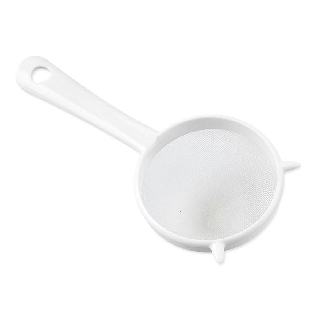 1pcs Kitchen Hand Held Plastic Strainer Mesh Tea Filter Flour Strainer Strainer Size