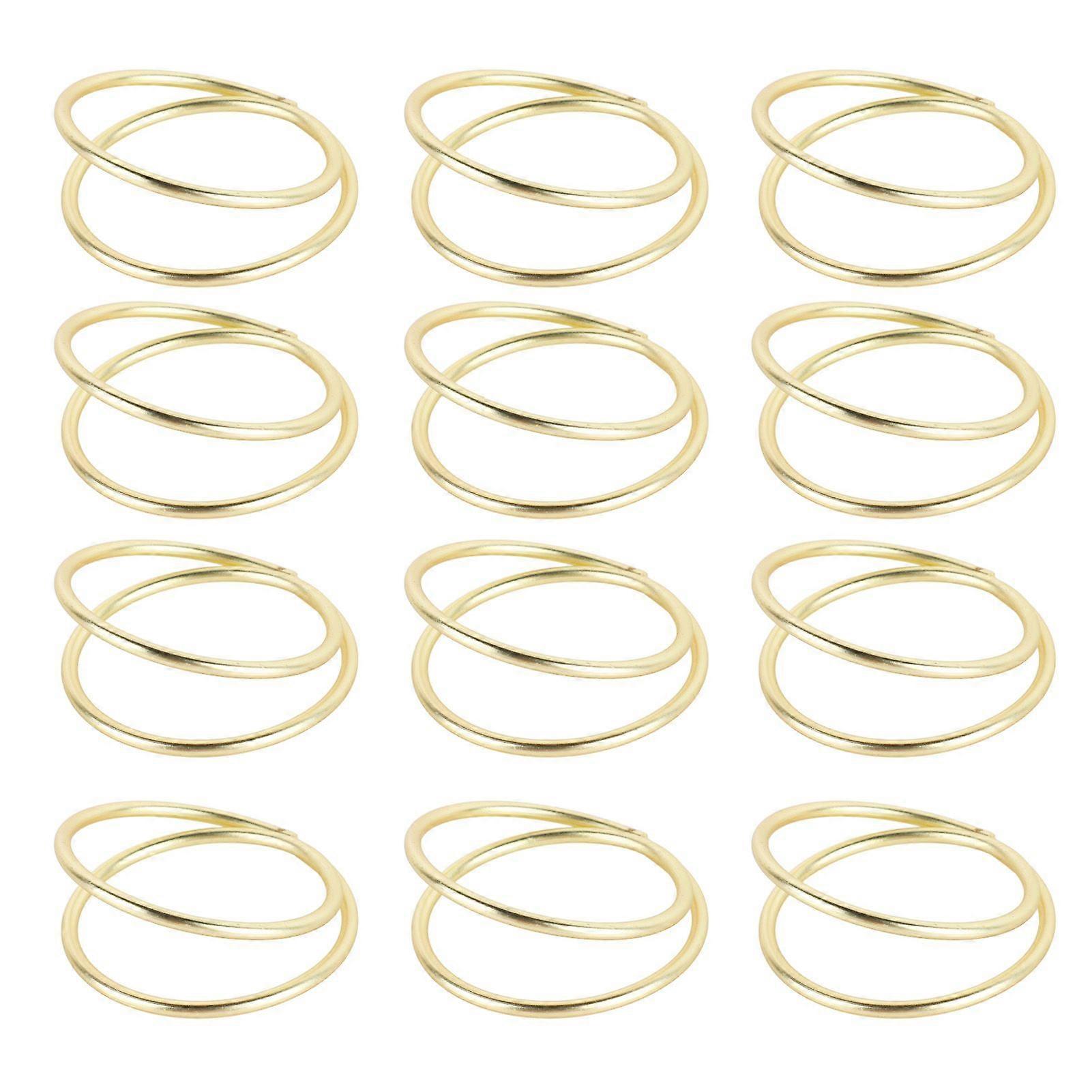 2025年最新モデル12pcsスパイラルナプキンリングマットゴールド電気めっき防止