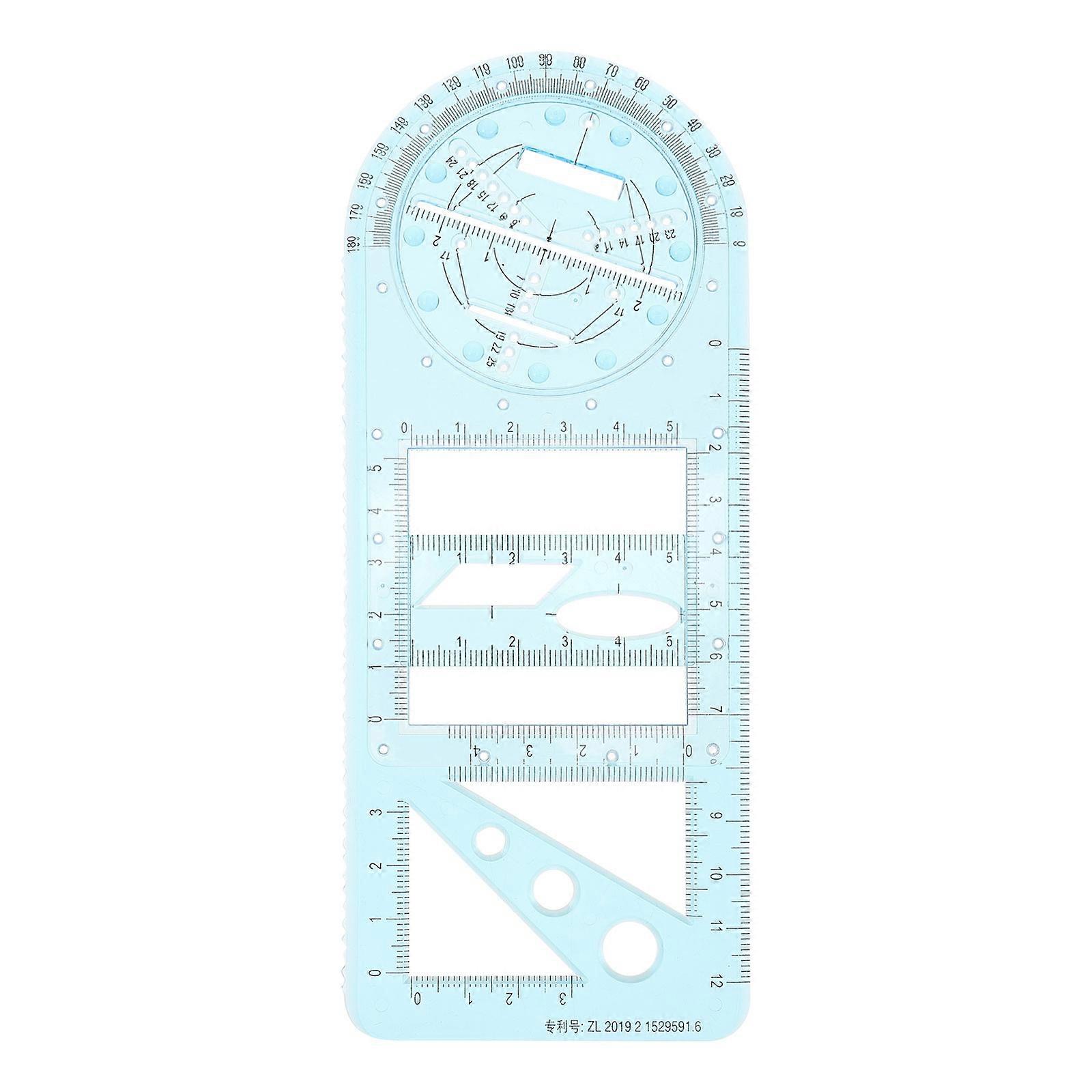 Shape Stencils Drawing Template Ruler Designers Examination Plastic 19X7.8CM Rectangle Drawing 1Set