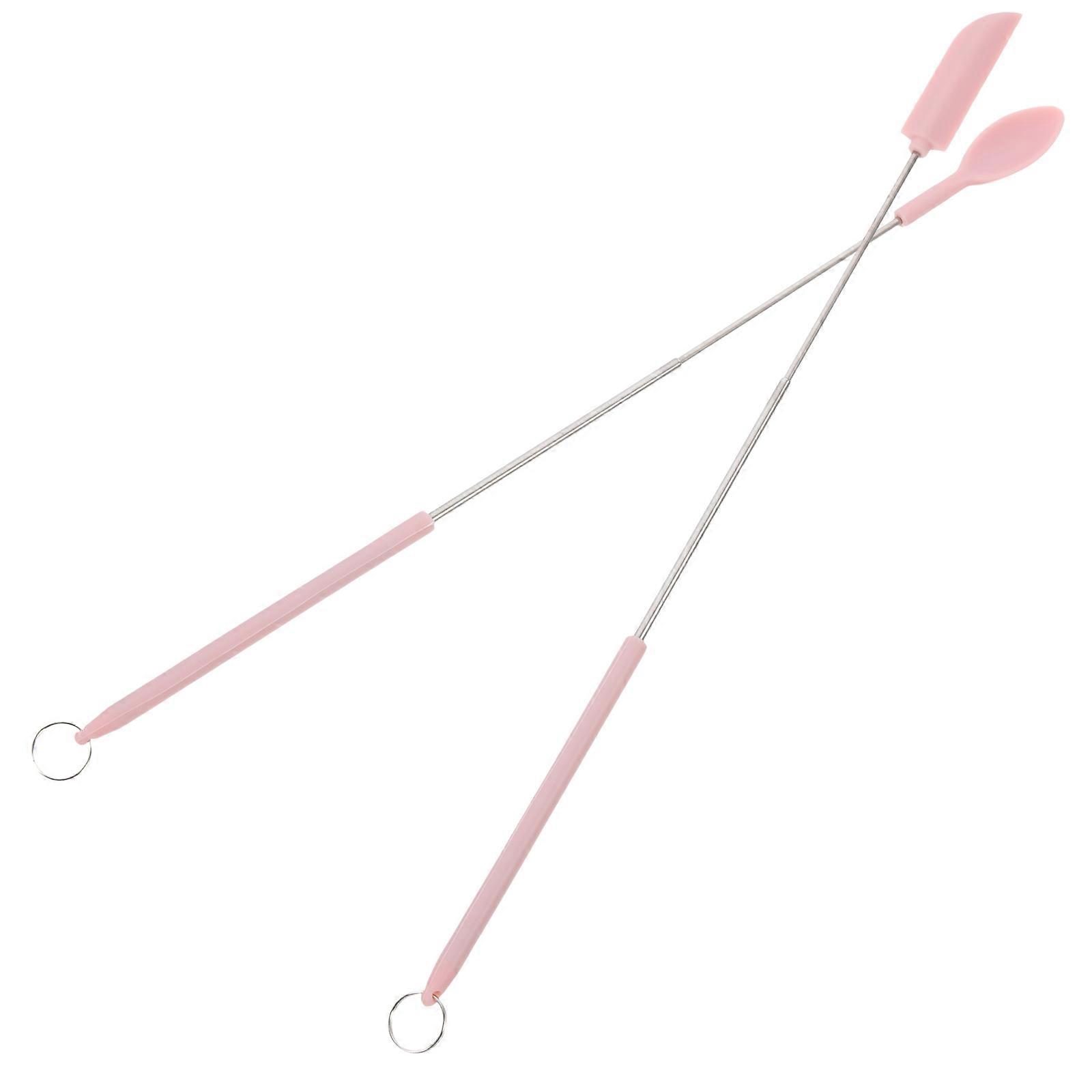 Jar Spatula Baking Spatula Multipurpose Design Pink Silicone Safe 1Set