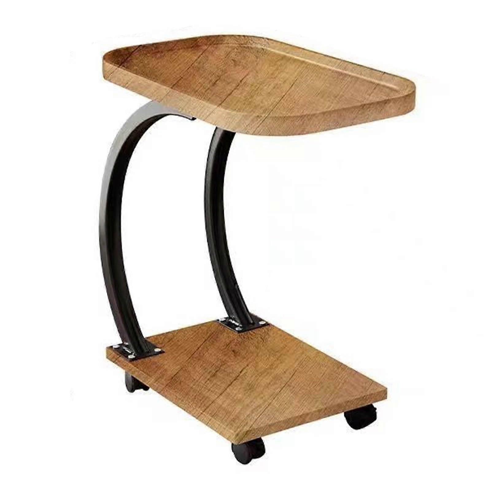 Cshaped Wooden Side Table for Couch, Small Laptop Desk, Easy Assembly