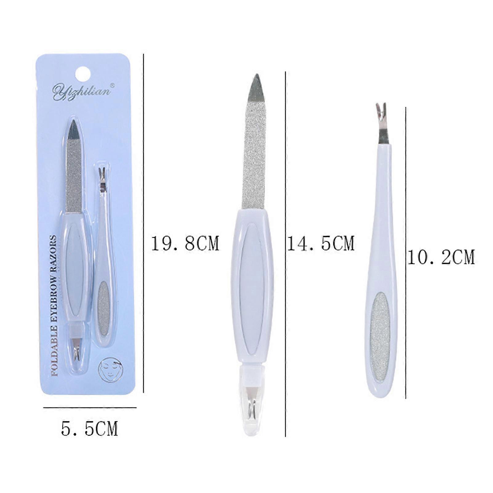2PCS Portable Manicure Kits Professional Push Fork Nail Files Finger Tool Grooming Kit