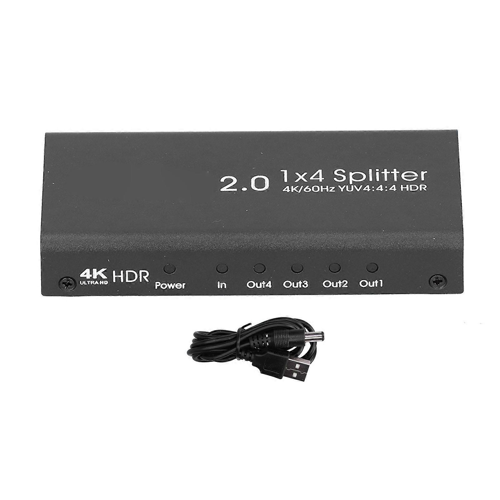 HD Multimedia Interface Splitter 1 in 4 Out Distribution Amplifier for PS4 Projector HD TV
