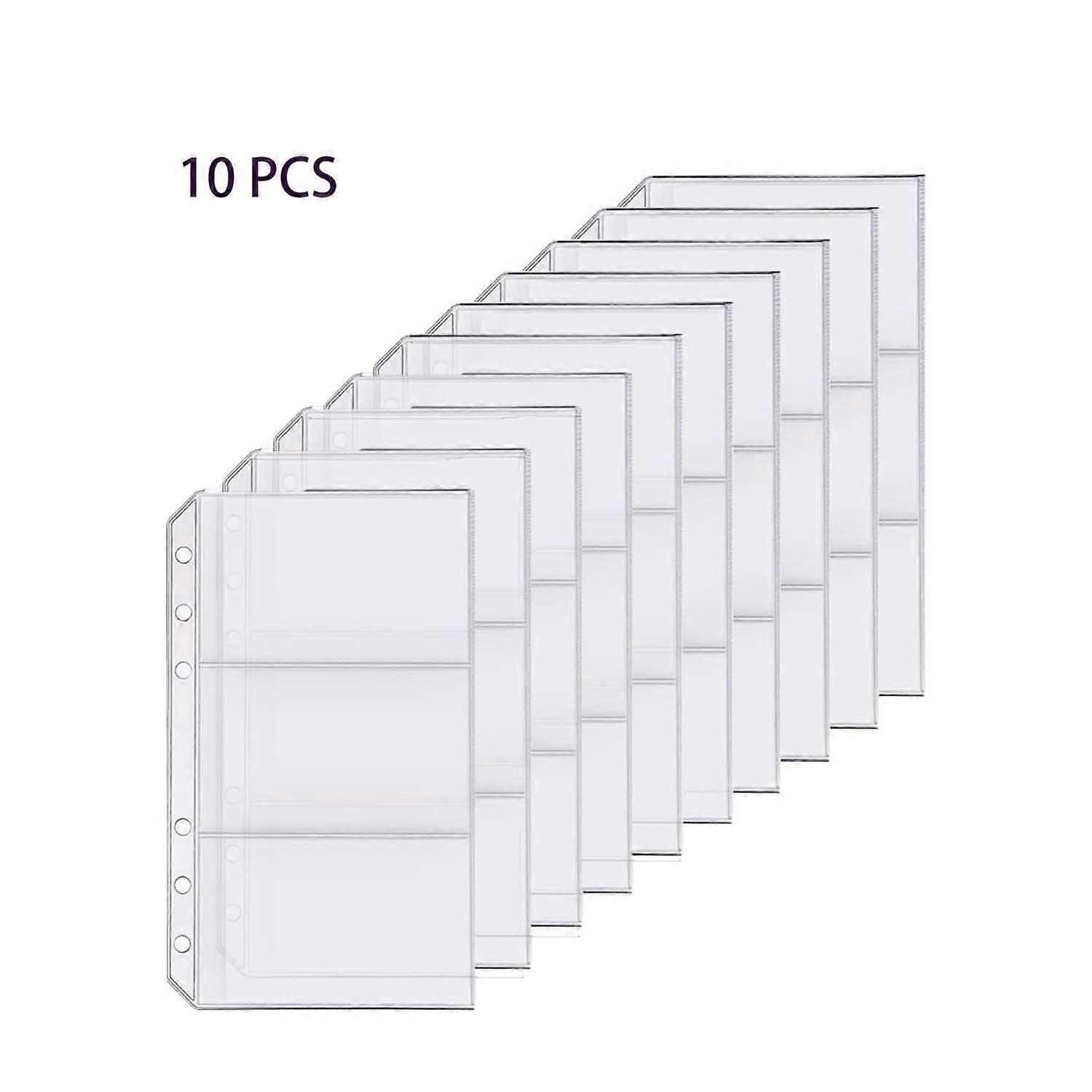10 pieces (business card holder, A6) D-ring binder accessories punched pockets dividers ruler labels index