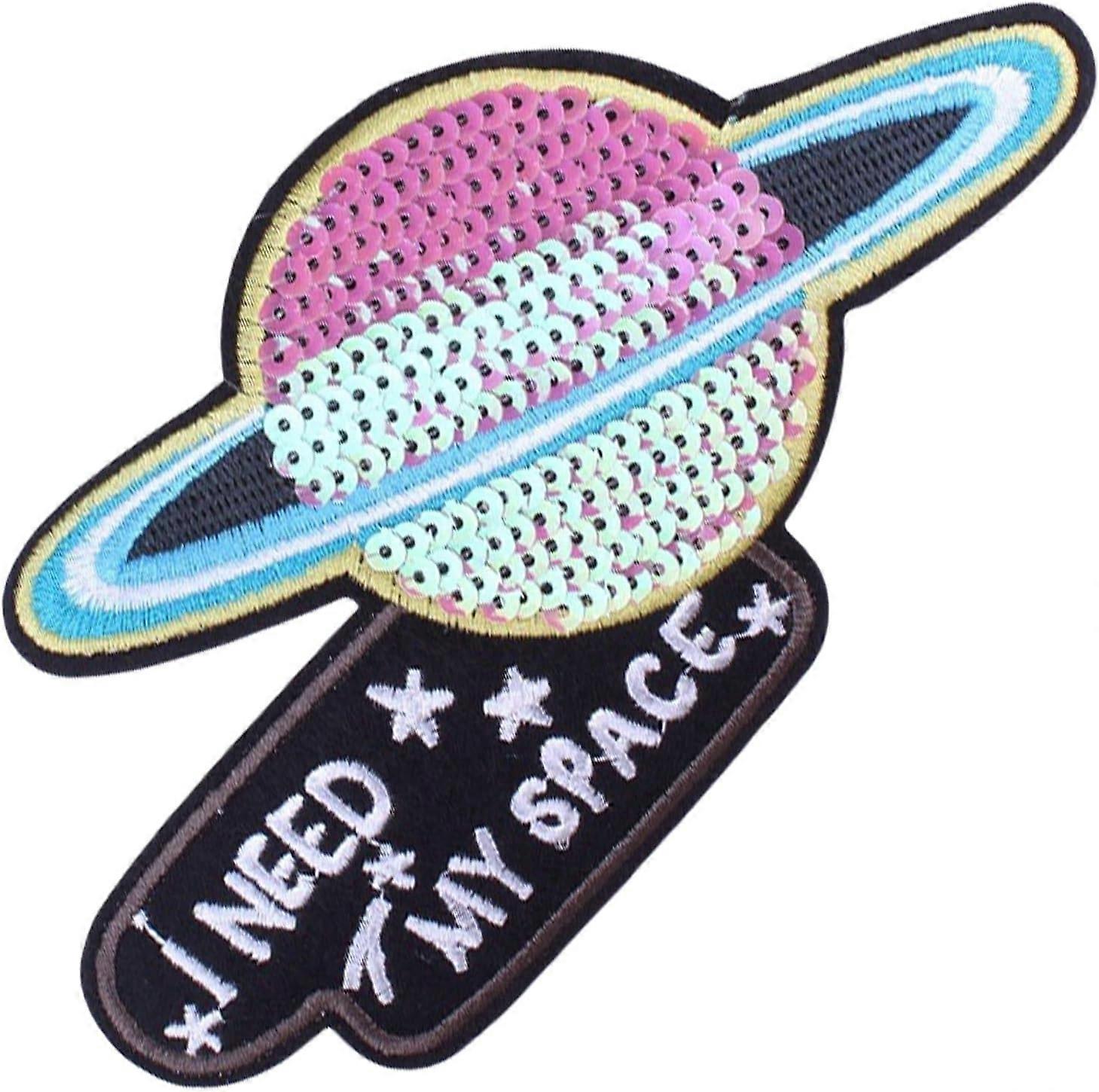 2Pcs I Need Space Patch, Quotes Iron On Embroidery Morale Patches