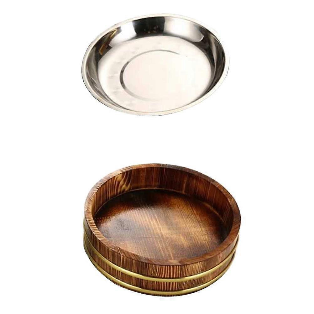 Practical Stainless Steel Sushi Bowl for Kitchen Use with Coffee Color and Design 1 Pc