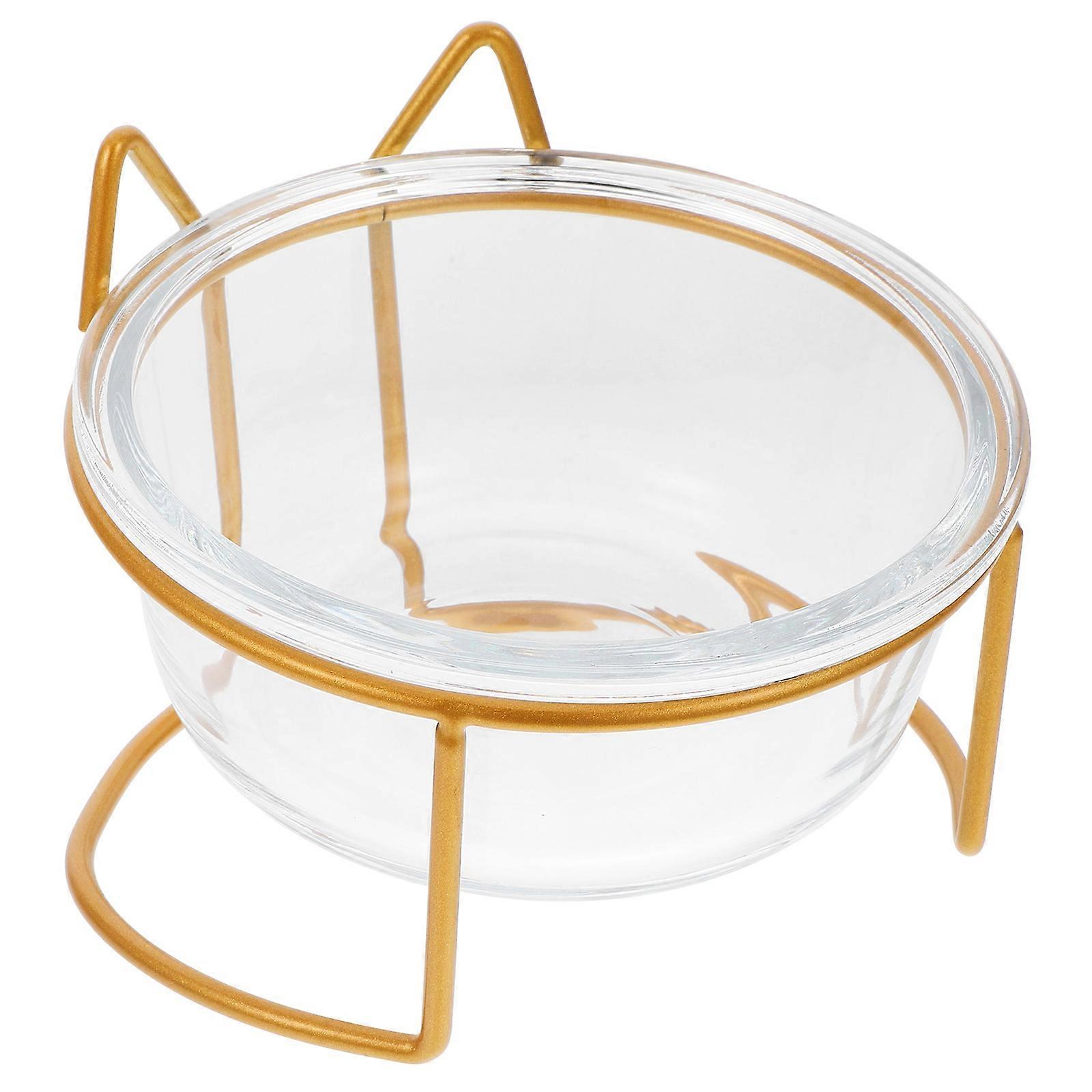Raised Glass Pet Feeding Bowl with Tilted Design for Cats and Dogs – Durable Food and Water Dish for Healthy Neck Posture, Suitable for Dry and Wet