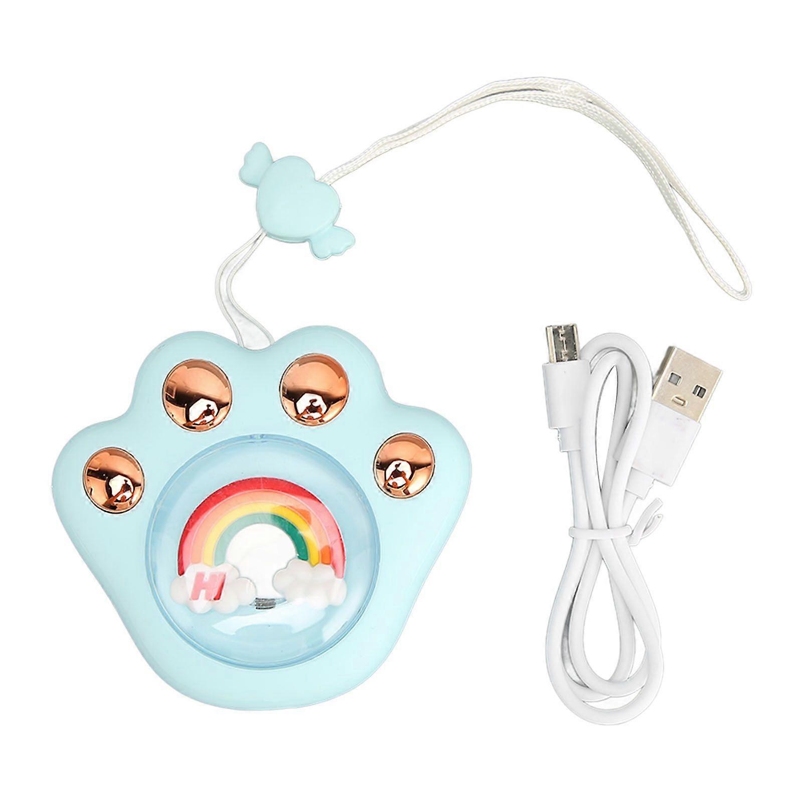 Chauffe-mains USB rechargeable 1200mAh électrique portable 3 niveaux chauffage rapide mignon chat griffe led lumière chauffe-mainYMMR)