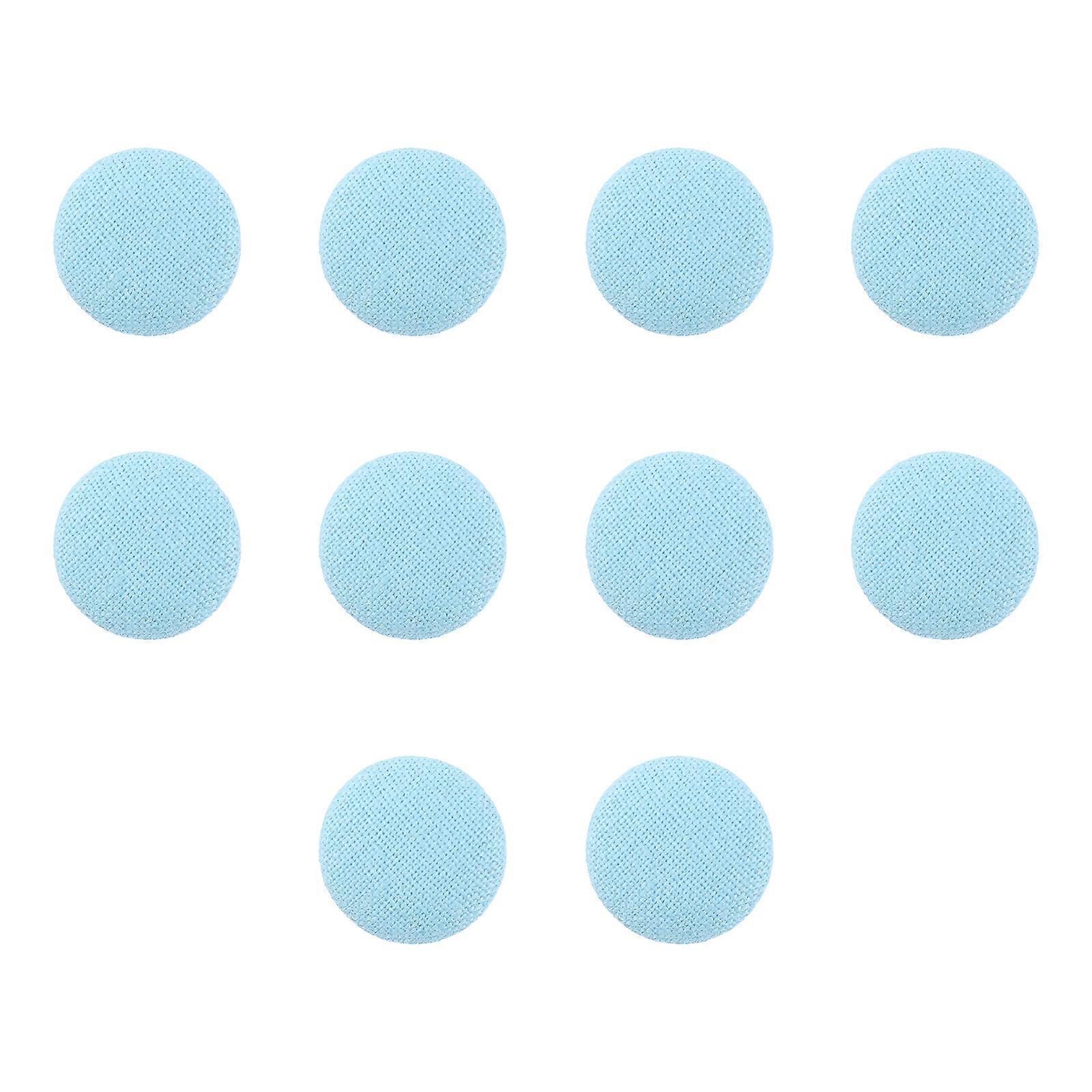 Fabric Covered Buttons Sewing Accessories Sewers Practical Use Linen Blue 2.2x2.2cm Square 10Pack