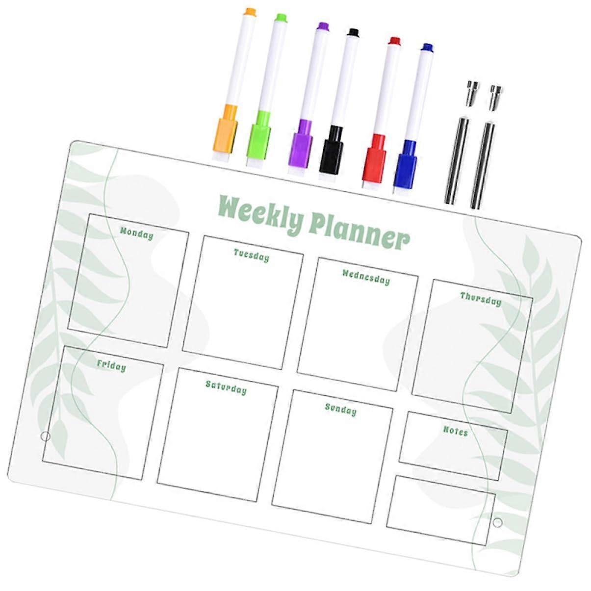 Acrylic Memo Board Set Transparent Reusable Whiteboard with Marker for Home Office School Planning and Reminders
