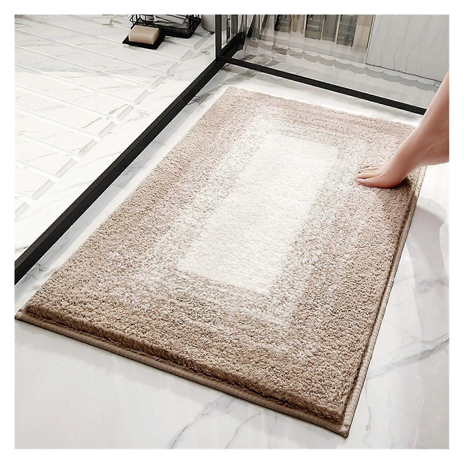 Machinewashable nonslip bathroom rugs (Brown, 50 * 80cm)