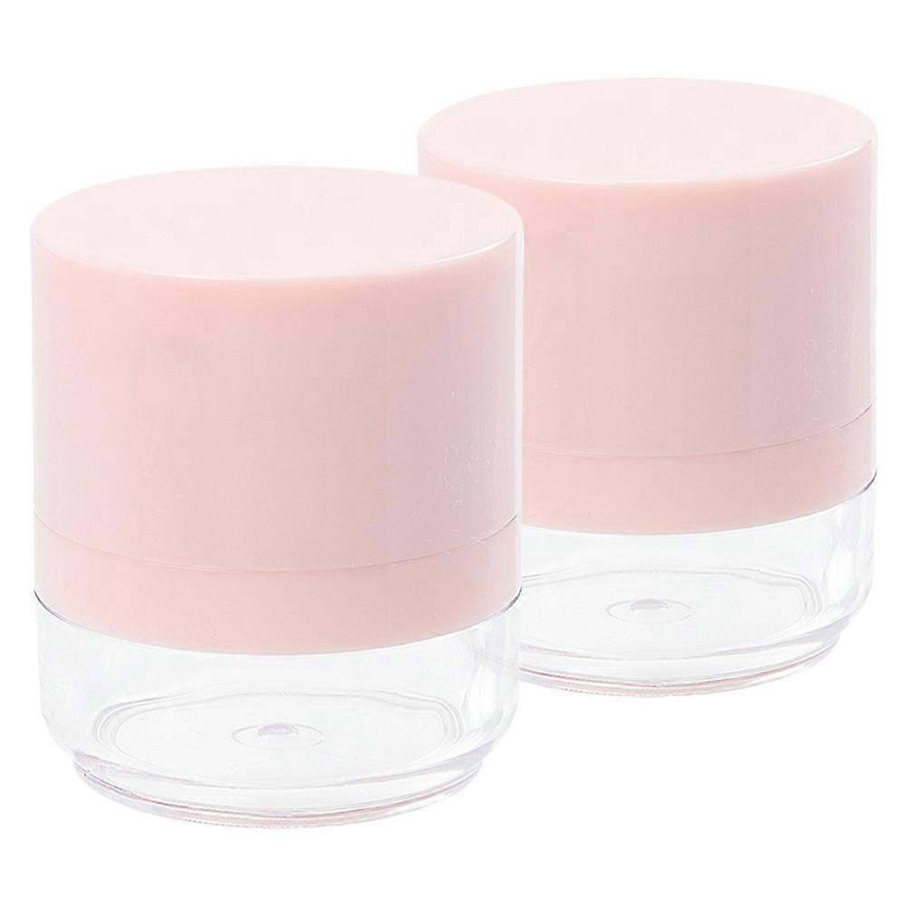 Powdering Jar With Puff Loose Powder Containers Travel Use Pink 1.77X1.57X1.57in Even Application 2Pcs