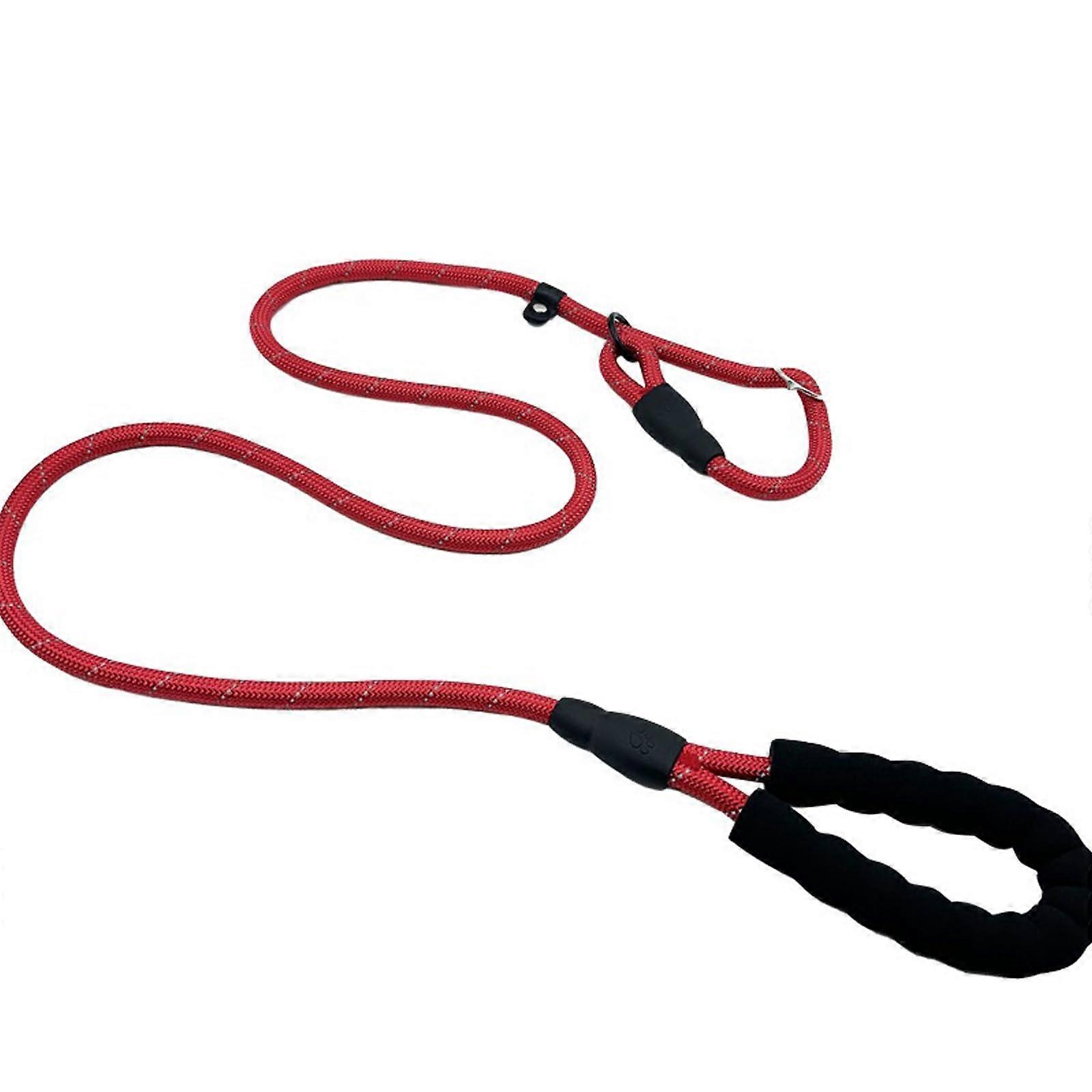 Professional dog leash with reflective stitching, soft and durable, red, 1.2*170CM