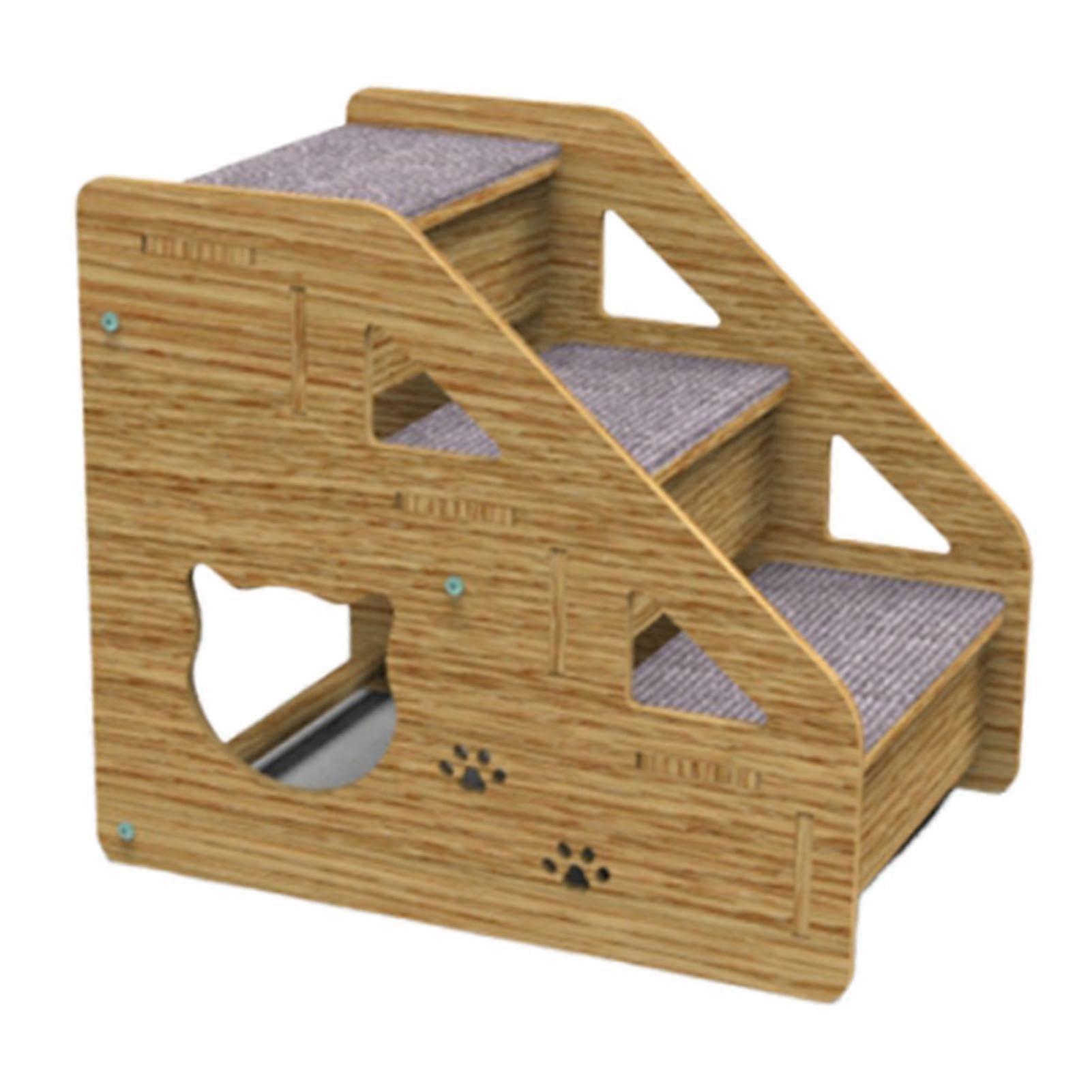 Pet Stairs for Couch - 3 Step Portable Dog Ladder for Medium Small Dogs and Senior Cats, Non-Slip Foam Steps for High Beds