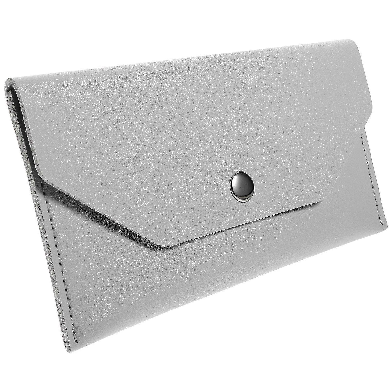 Makeup Bags Change Wallet Pouch For Everyday Use Light Grey 17.70X9.30X1.00CM Holds Cash 1Set