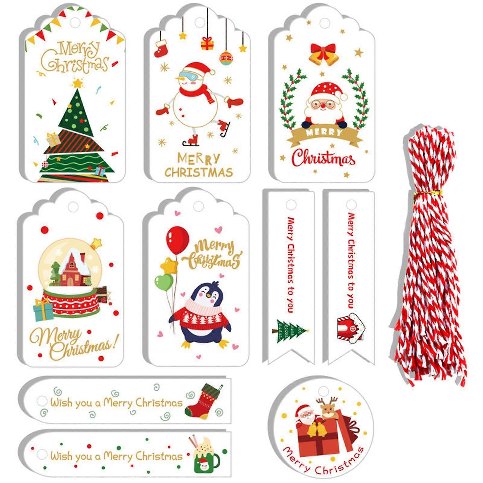 Christmas Tag with Hemp Rope Set Candy Biscuit Cookie Wrapping Supplies