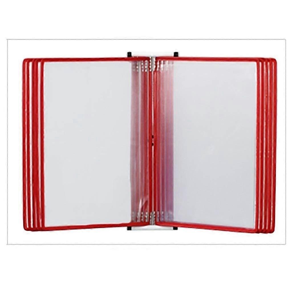 Desktop Reference System 10 DoubleSided Panels Display A4 Documents, Variety of Colors, WallMounted Hard Folder (Color: Red)