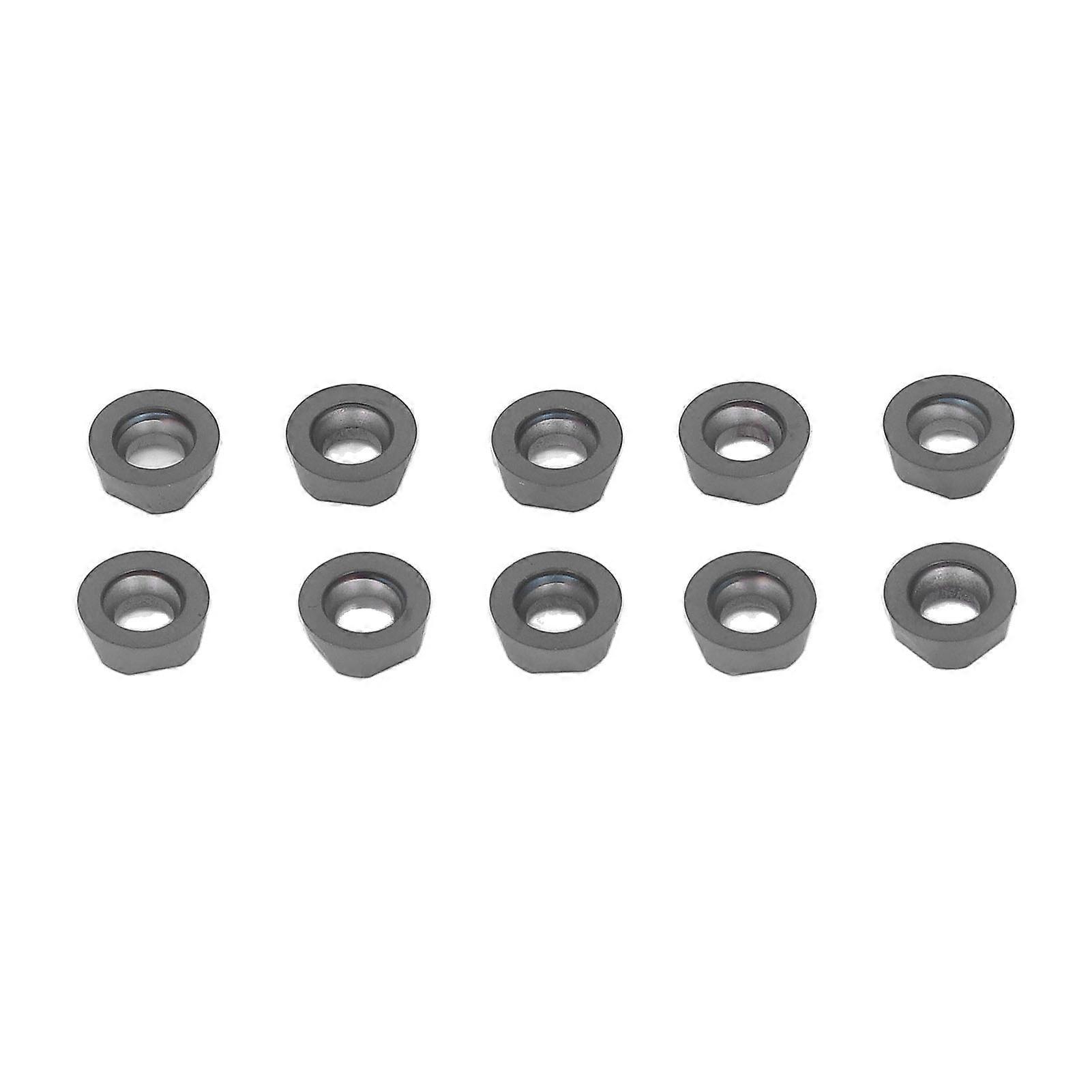 10PCS Black Coating Carbide Inserts Round CNC Turning Milling Inserts Lathe Cutting Tool(RPMT10T3MOE-P )