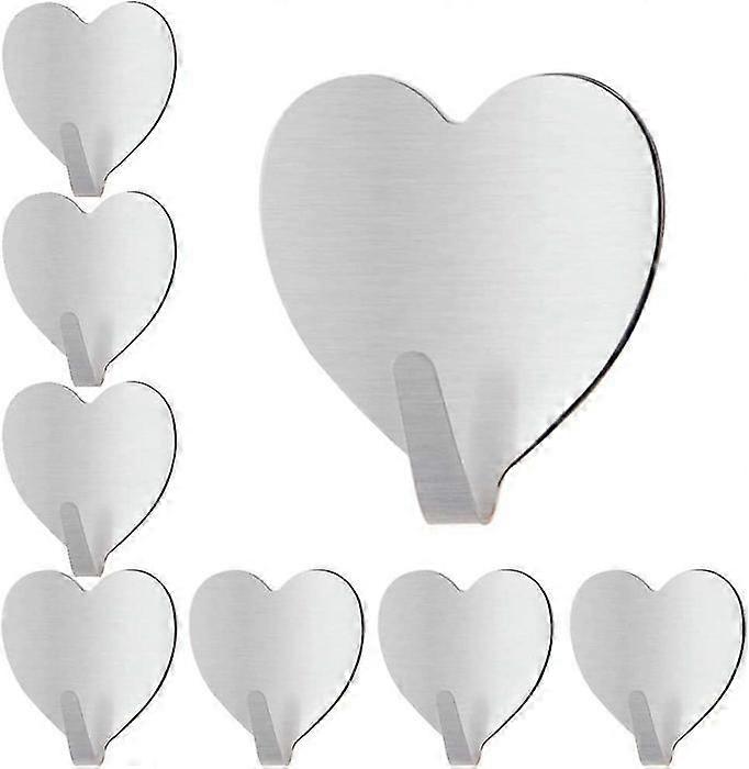 10Pcs Stainless Steel Heart Shaped Hooks Wall Decor Hooks