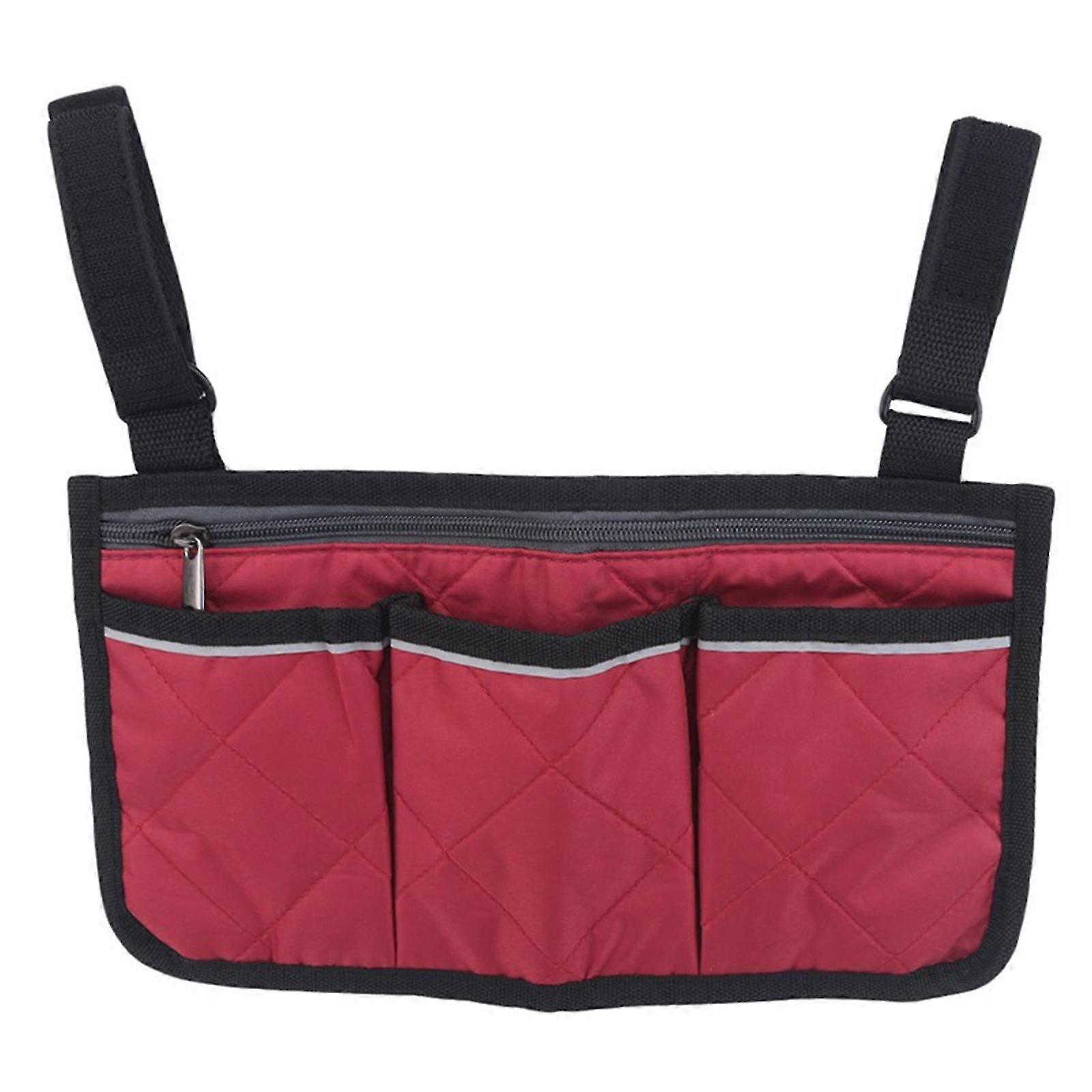 ポケット付き車椅子バッグオーガナイザー、多機能ウォーキングフレームバッグ、収納ポーチオーガナイザー、電動車椅子用アームレストサイドバッグ、モビリティS