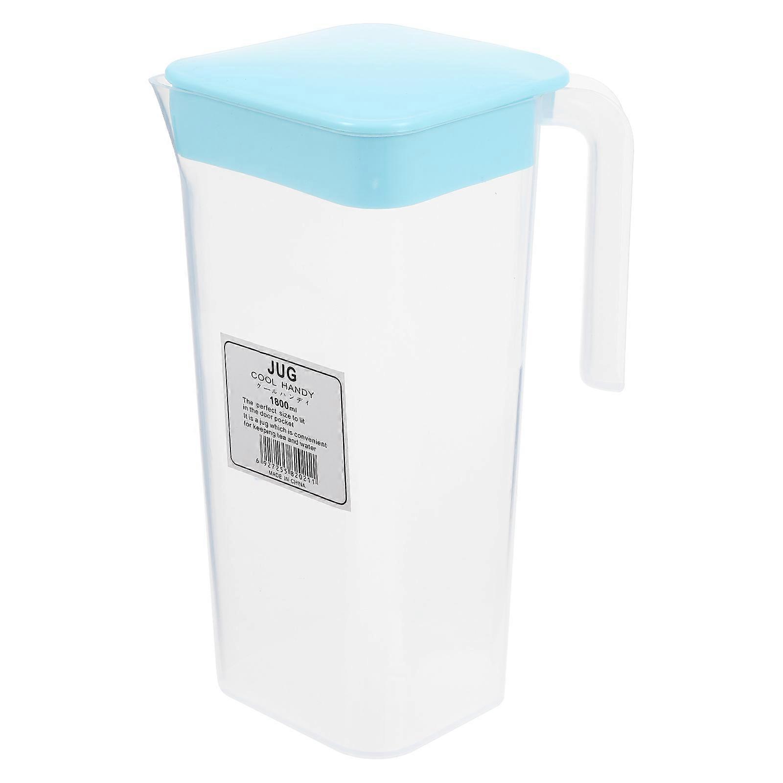 Water Pitcher Jug With Spout Large Capacity Cold Water Kettle Beverage Pitcher Household Use Blue 1.8L Capacity Safe Material 1Pack